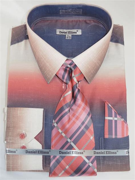 Big Men Dress Shirts with Ties Edgy Black Color Blend DE DS3795