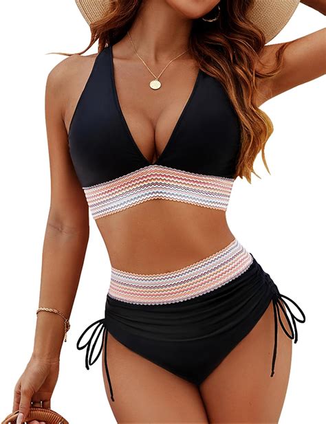 Amazon.com: Blooming Jelly Womens High Waisted Bikini Sets Tummy ...