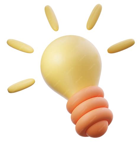 Premium Photo | 3d cartoon cute light bulb emoji icon illustration