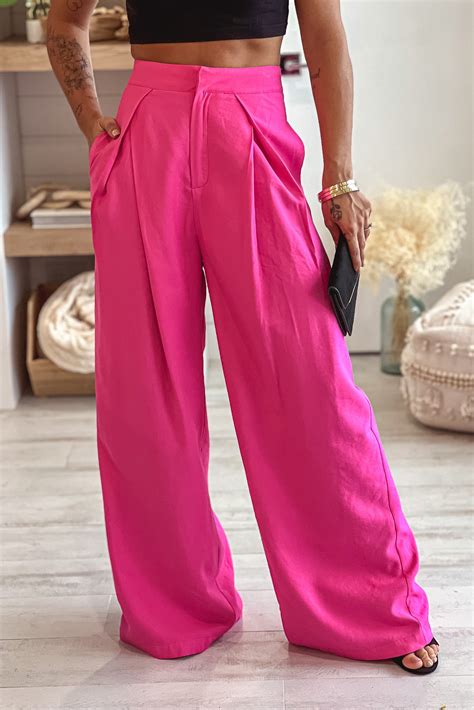 Hot Pink Wide Leg Pants | Pants - Saved by the Dress