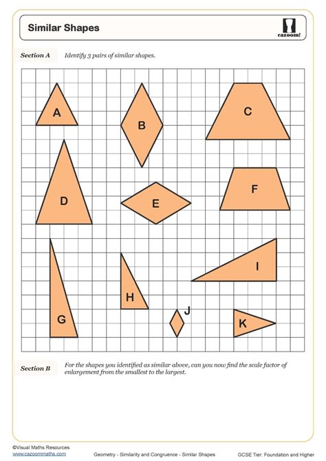 Similar Triangles (A) Worksheet | Fun and Engaging PDF Worksheets