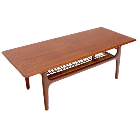 Danish Mid Century Modern Teak Rectangular Teak Coffee Table With ...