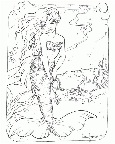 Mermaid Printable Coloring Pages Free - Coloring Home