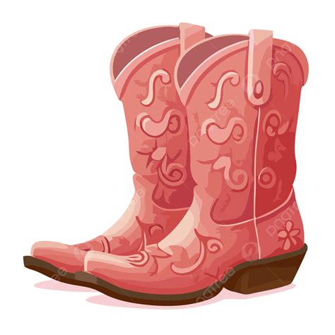 Pink Cowgirl Boots Vector, Sticker Clipart Pink Cowboy Boots On A White ...
