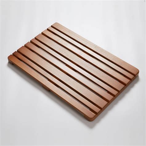 Amazon.com: Square Solid Wood Shower Mat, Large Teak Shower Floor Mat ...