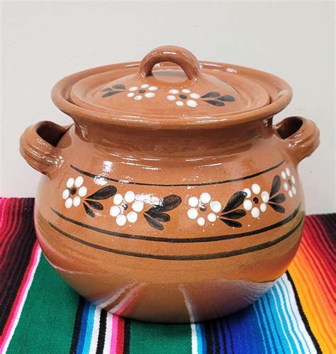 Grande Olla De Barro Handmade Clay Pot Mexican Bean Pot Mexican Pottery ...