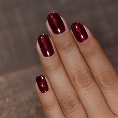 Burgundy Acrylic Nails, Burgundy Nail Polish, Red Sparkle Nails, Fancy ...