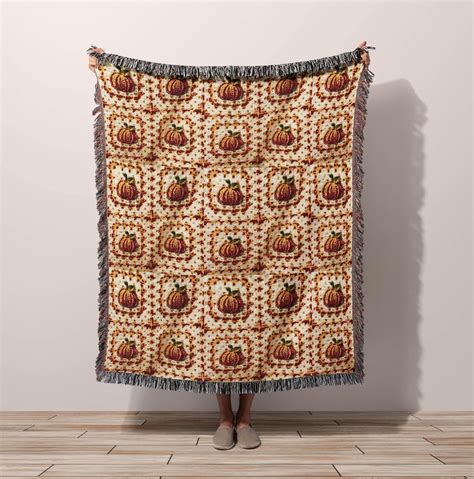 Fall Throw Blanket, Cozy Fall Decor, Woven Cotton Throw Blanket ...