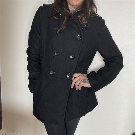 Michael Kohrs black pea coat women's size... - Depop