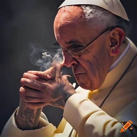Satirical image of pope francis dressed as chief keef on Craiyon