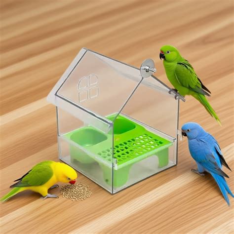 Bird Feeder and Bird Bath, Transparent Bird Feeding Box for Outdoor ...