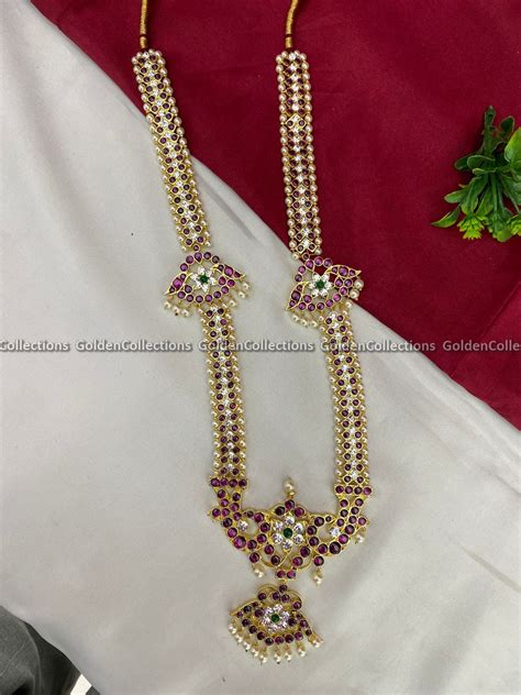 Best Kemp Long Necklaces for Bharatanatyam Dancers – Golden Collections