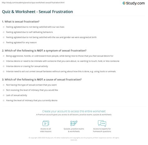 Quiz & Worksheet - Sexual Frustration | Study.com