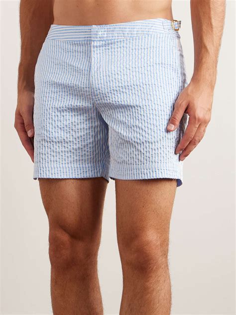 ORLEBAR BROWN Bulldog Slim-Fit Mid-Length Striped Seersucker Swim ...