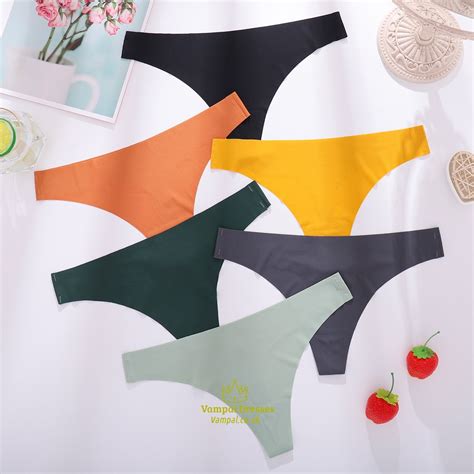 Mixed Color B 6Pcs/Set Xs-L Womeny Thong Panties Pack Lingerie 6 Solid ...