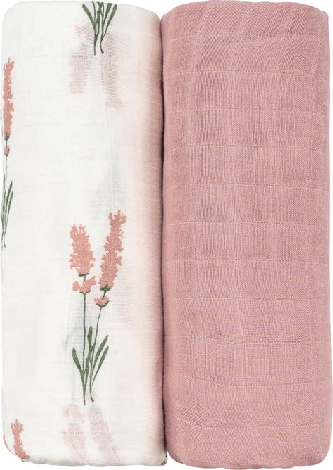 Amazon.com: Comfy Cubs 2 Pack Muslin Swaddle Blankets Neutral Receiving ...