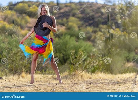 Gorgeous Young Coed Nude Model Enjoying the Warm Weather in the Desert Stock Photo - Image of ...
