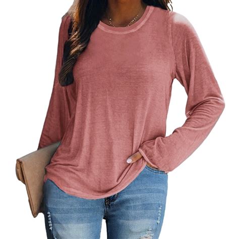 Womens Long Sleeve Shirts Casual Long Sleeve Cotton Shirts for Women ...