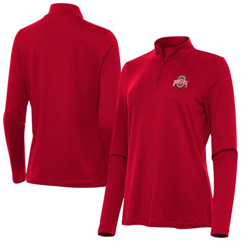 Women's Antigua Scarlet Ohio State Buckeyes Reprocess Quarter-Zip Top