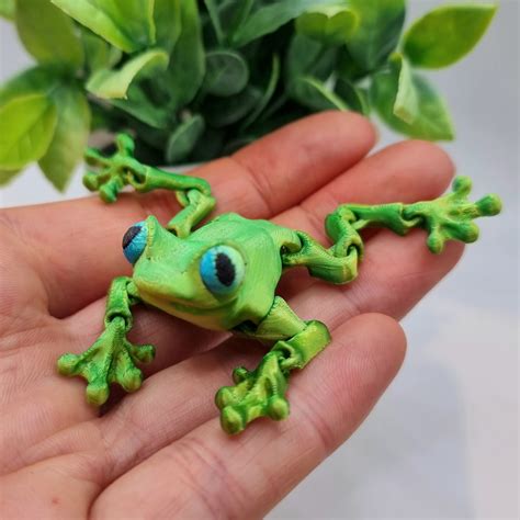 Frogs - Small - 3D Printed - Articulated Multi Colored Fidget Nature T ...