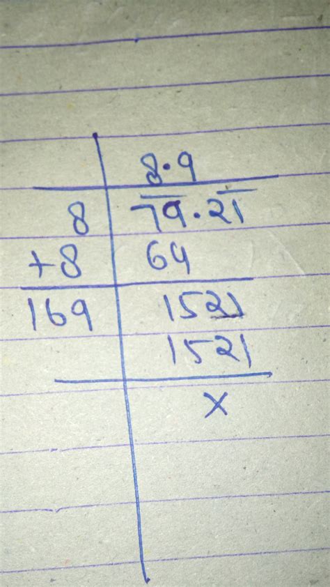 find the square root of 79.21 by division method - Brainly.in