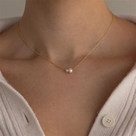 Vintage Inspired Duo Pearl Charm Necklace | Caitlyn Minimalist in 2025 ...
