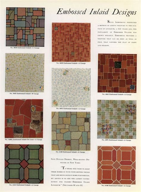 Vintage Style Linoleum Flooring Patterns