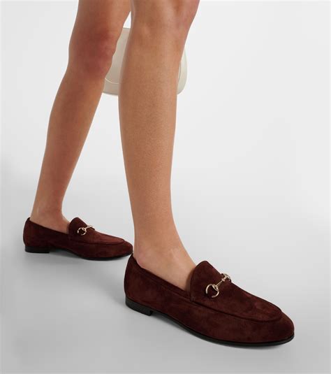 Gucci Jordaan Horsebit suede loafers in brown - Gucci | Mytheresa