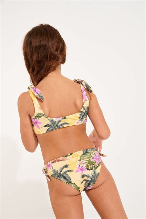 Mini Peanuts Limetropic girls' tropical two-piece swimsuit | Banana Moon®