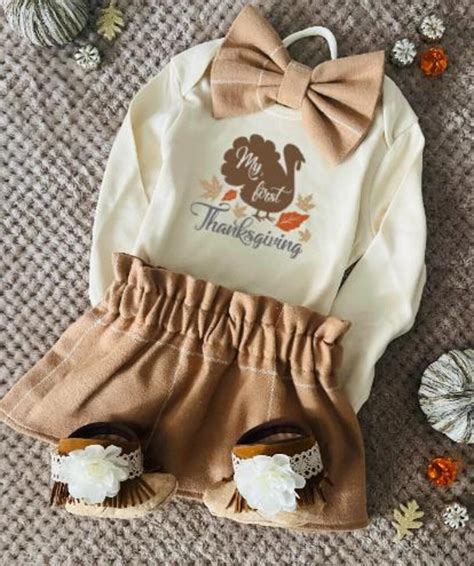 My First Thanksgiving Outfit, Baby Girl Thanksgiving Outfit, Plaid ...