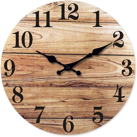 Amazon.de: Constantplanet Brown Kitchen Wall Clocks Battery Operated 10 ...