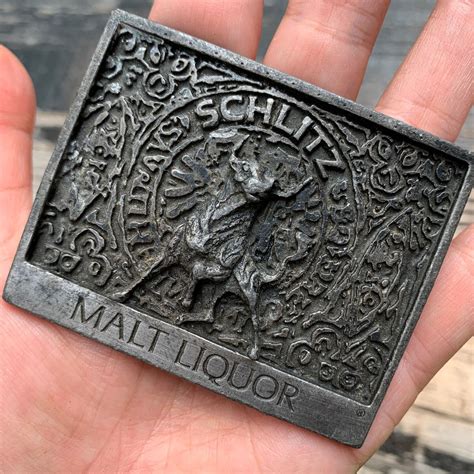 Vintage Schlitz Malt Liquor Bull Beer Alcohol Solid Brass Belt Buckle ...