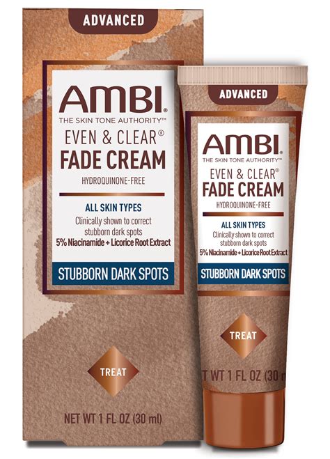 AMBI Even & Clear Advanced Fade Cream, Hydroquinone-free, Hyperpigmentation Treatment, Stubborn ...