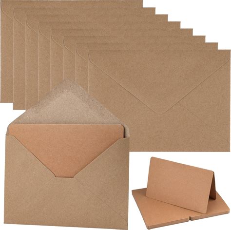 Kraft Envelopes with Blank Cards, C6 Brown Envelopes and Folding Cards ...
