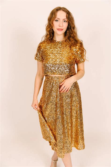 Gold Sequin Skirt - fringe co