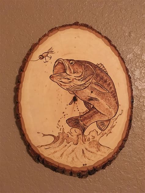 Bass Jumping wood burnt art Wood Burning Stencils, Wood Burning Tool ...