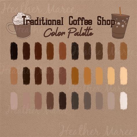 Coffee Colors for Procreate, Earthy Color Palette, Coffee Shop Color ...