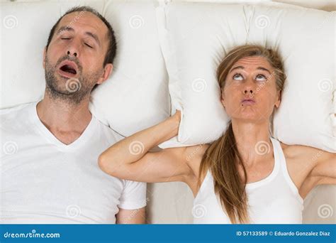 Woman can not sleep stock image. Image of funny, husband - 57133589