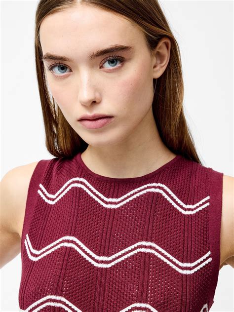 Buy French Connection Red Trudy Crochet 100% Cotton Vest from the Next ...