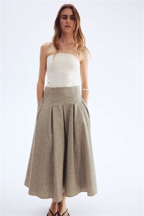 Long Pleated Skirt