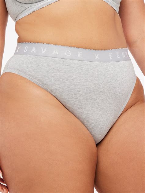 Savage X Cotton High-Leg Bikini Panty in Grey | SAVAGE X FENTY