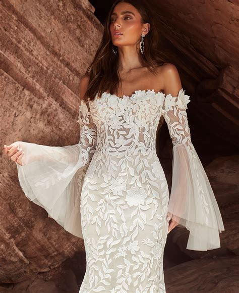 Wedding dress with bell sleeves 60 photos - Astyledwedding.com