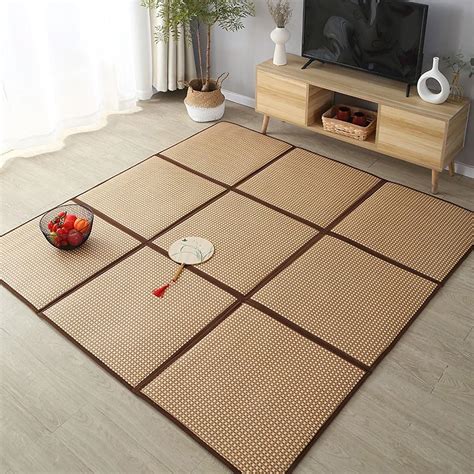 Japanese Tatami Floor Mat Foldable Rattan Summer Sleeping Mat, Non-Slip ...