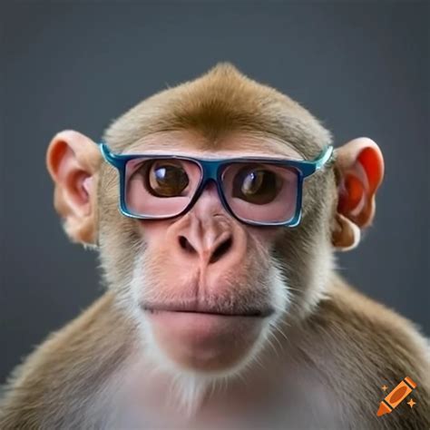 Monkey wearing glasses on Craiyon
