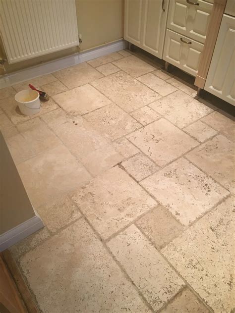 Tumbled Travertine Kitchen Tiles Rejuvenated in Godstone - East Surrey ...