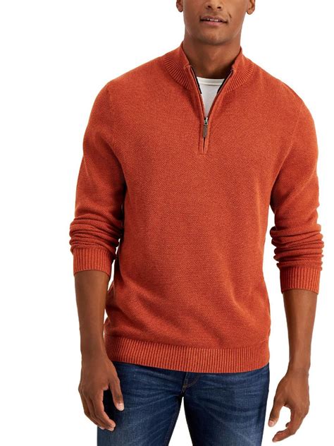 Club Room Mens Cotton 1/4 Zip Pullover Sweater - Walmart.com
