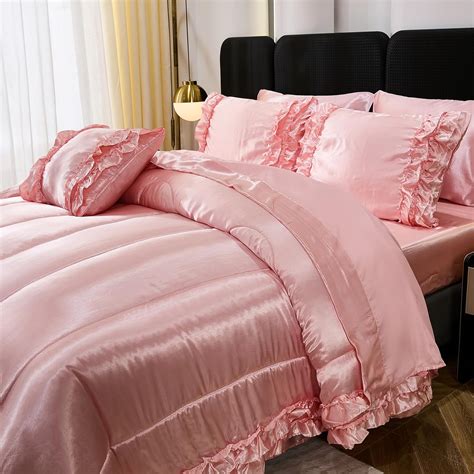 Amazon.com: Dreamwaka Silk Like Satin Comforter Set with Sheet Set ...