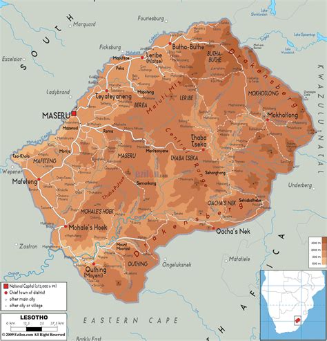 Africa Map Lesotho