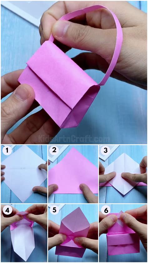 How To Make Mini Origami Paper Bag For Kids - Kids Art & Craft