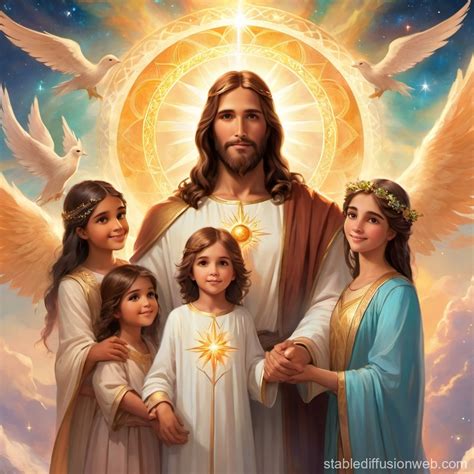 Jesus and Family Portrayal | Stable Diffusion Online